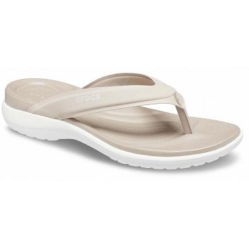 Crocs Capri V Sporty Women's Flip Flops Khaki | Australia 0204CTVE